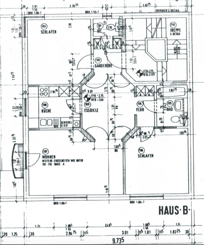 Grundriss Etagenwohnung Darmstadt