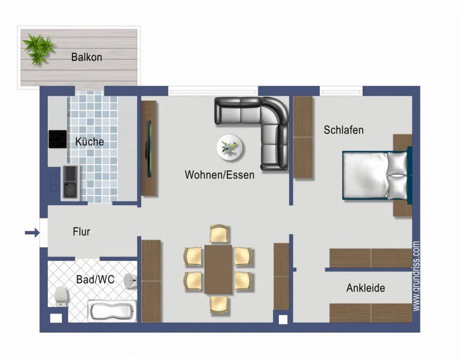 Grundriss 2.OG. Etagenwohnung Darmstadt