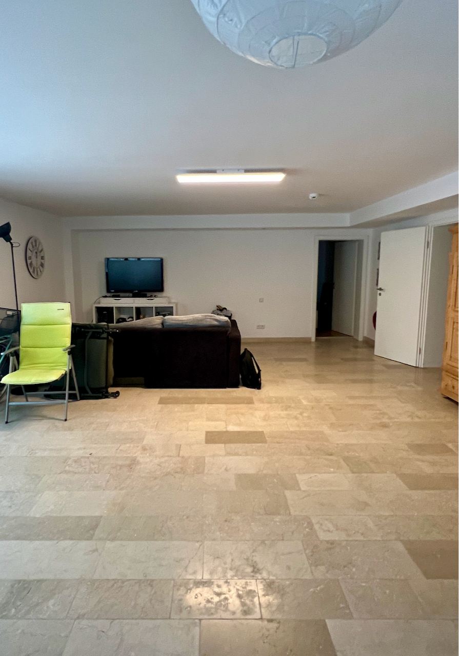 Wohnzimmer Souterrainwohnung Darmstadt